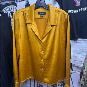 Karen Kane Women's Gold Button Down Shirt